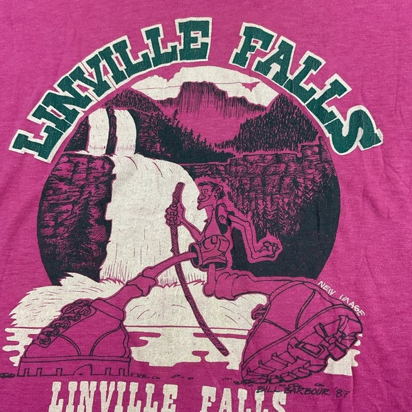 Vintage Linville Falls North Carolina Shirt 80s Campground Single Stitch Barbour - Picture 5 of 9